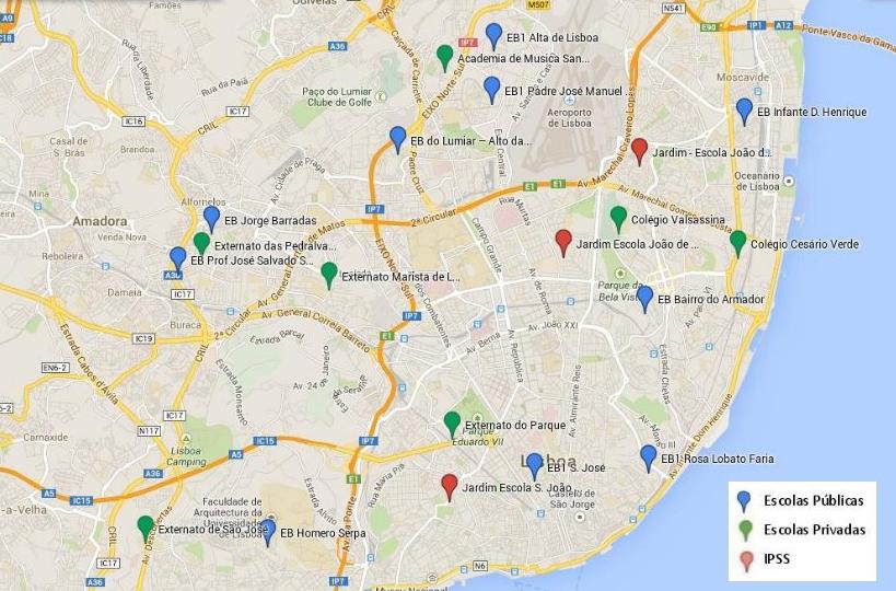 mapa escolas lisboa Escola Mais Escolas mapa escolas lisboa